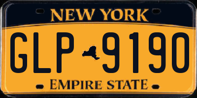 NY license plate GLP9190