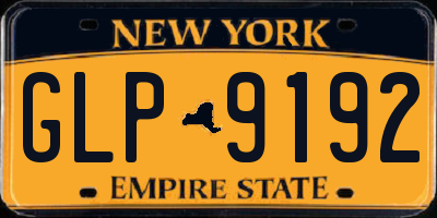 NY license plate GLP9192