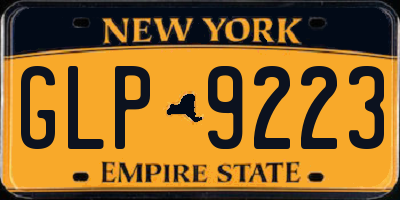 NY license plate GLP9223