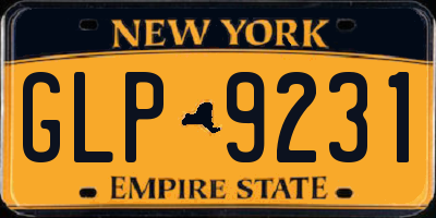 NY license plate GLP9231