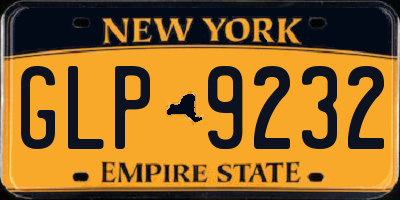 NY license plate GLP9232
