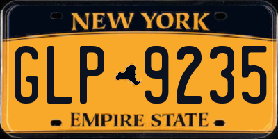 NY license plate GLP9235