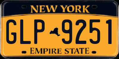 NY license plate GLP9251