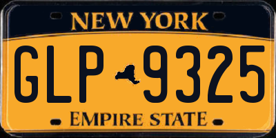 NY license plate GLP9325