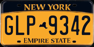 NY license plate GLP9342