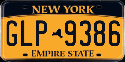 NY license plate GLP9386