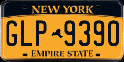 NY license plate GLP9390