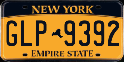 NY license plate GLP9392