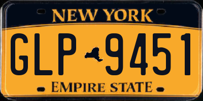 NY license plate GLP9451