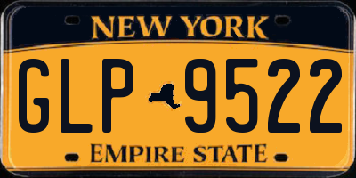 NY license plate GLP9522