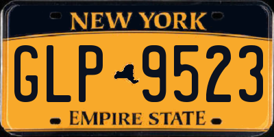 NY license plate GLP9523