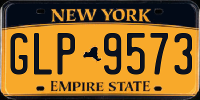 NY license plate GLP9573