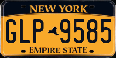 NY license plate GLP9585