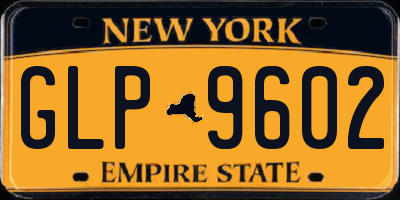 NY license plate GLP9602