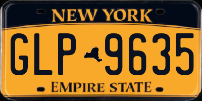 NY license plate GLP9635