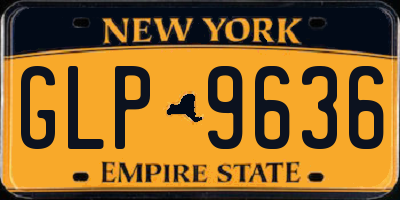 NY license plate GLP9636