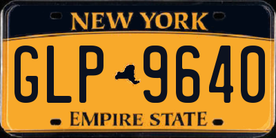 NY license plate GLP9640
