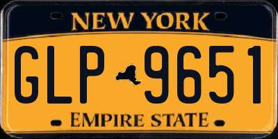 NY license plate GLP9651