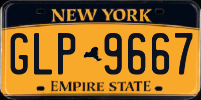 NY license plate GLP9667