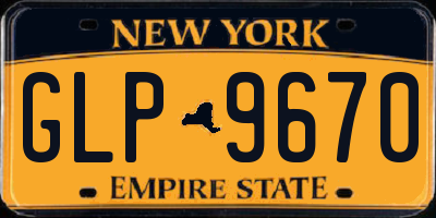 NY license plate GLP9670