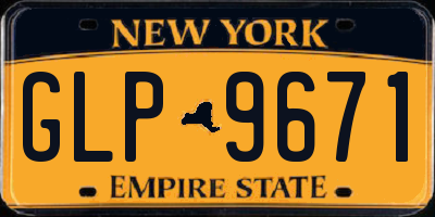 NY license plate GLP9671