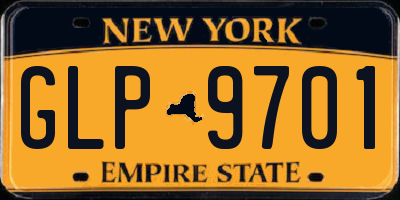 NY license plate GLP9701