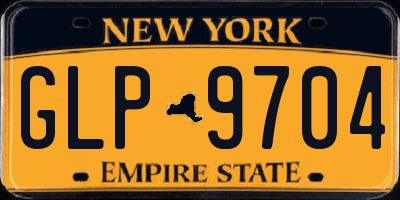 NY license plate GLP9704