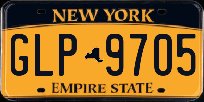 NY license plate GLP9705