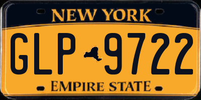 NY license plate GLP9722
