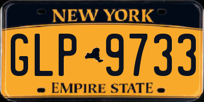 NY license plate GLP9733