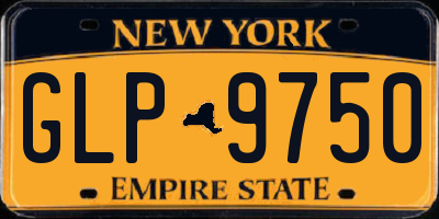 NY license plate GLP9750