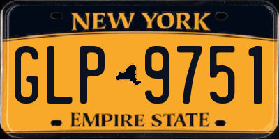NY license plate GLP9751