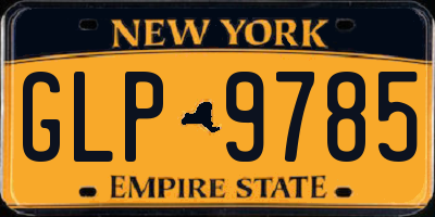 NY license plate GLP9785
