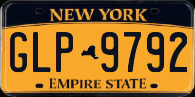 NY license plate GLP9792