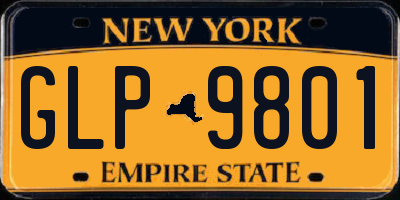NY license plate GLP9801