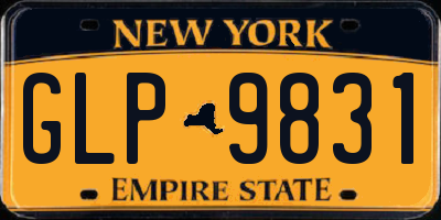 NY license plate GLP9831