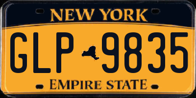 NY license plate GLP9835