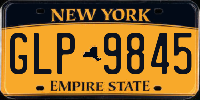NY license plate GLP9845