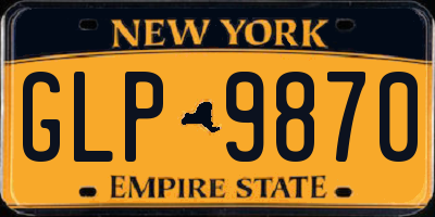 NY license plate GLP9870