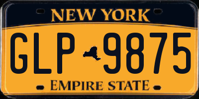 NY license plate GLP9875
