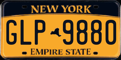 NY license plate GLP9880