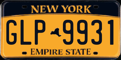 NY license plate GLP9931