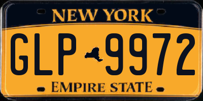 NY license plate GLP9972