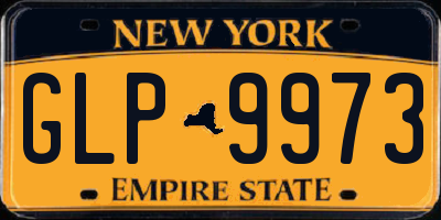 NY license plate GLP9973
