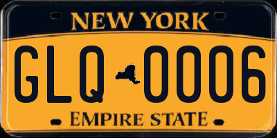 NY license plate GLQ0006