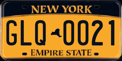 NY license plate GLQ0021