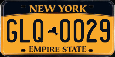 NY license plate GLQ0029