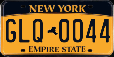 NY license plate GLQ0044