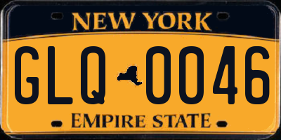 NY license plate GLQ0046