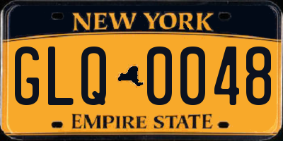 NY license plate GLQ0048